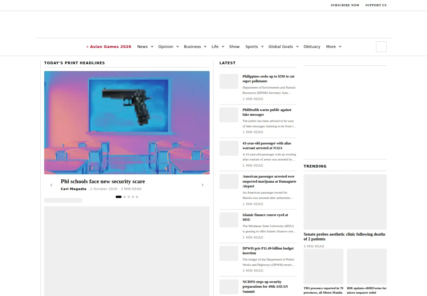 Screenshot of tribune.net.ph