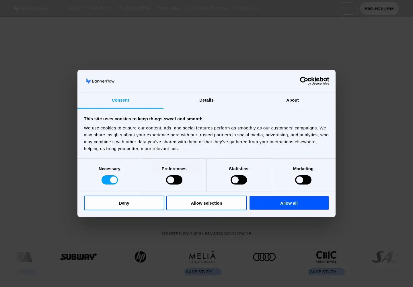 Screenshot of bannerflow.com