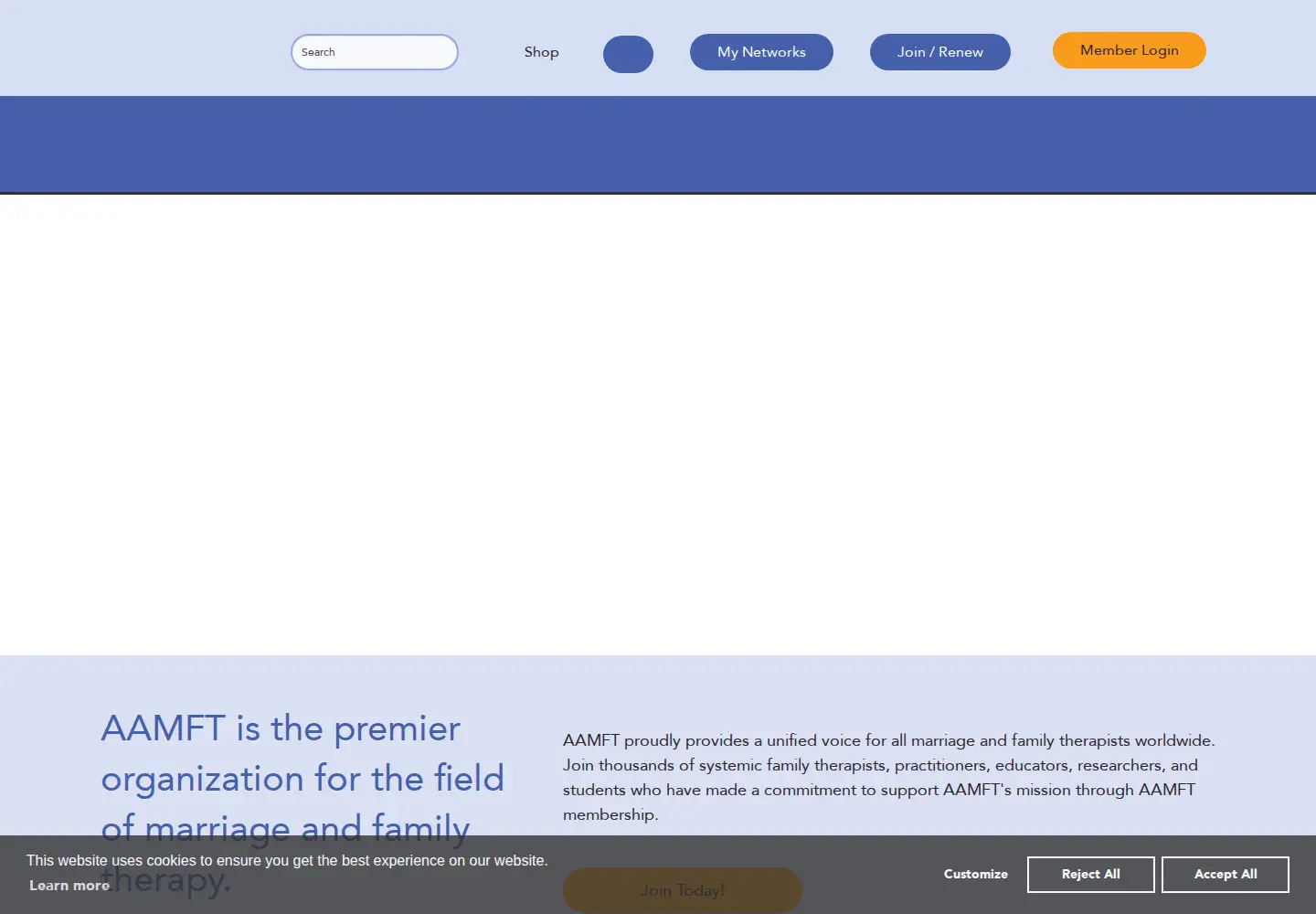Screenshot of aamft.org
