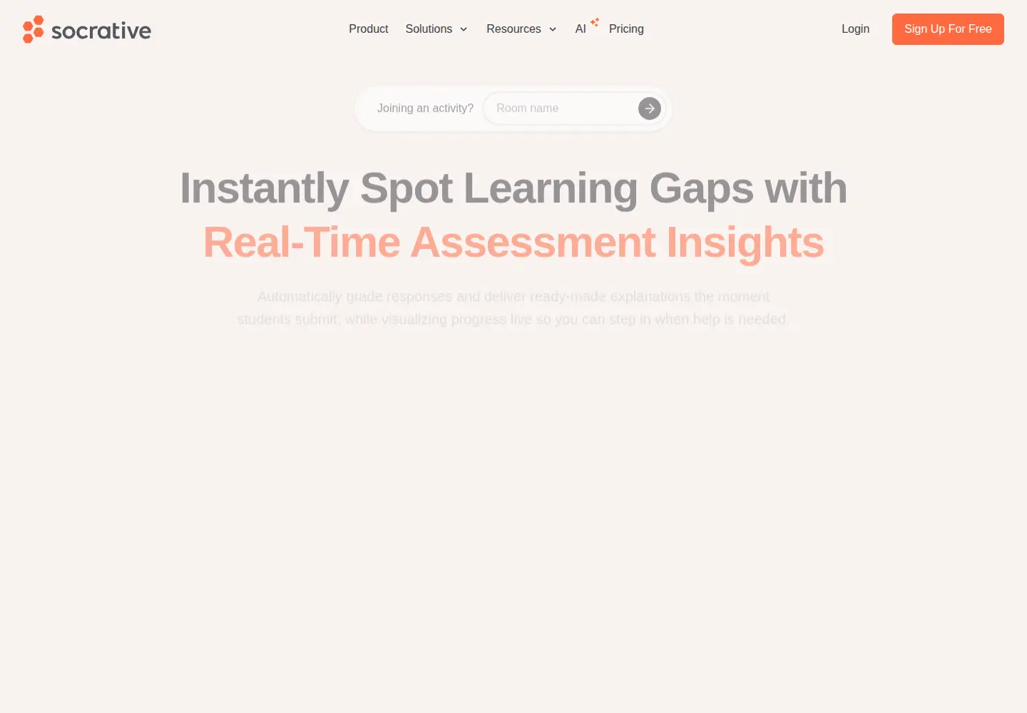 Screenshot of socrative.com
