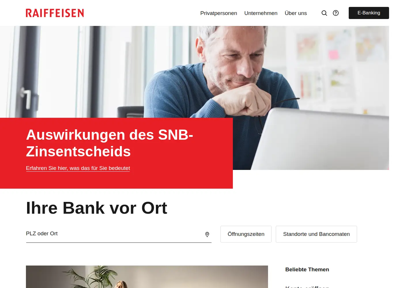 Screenshot of raiffeisen.ch