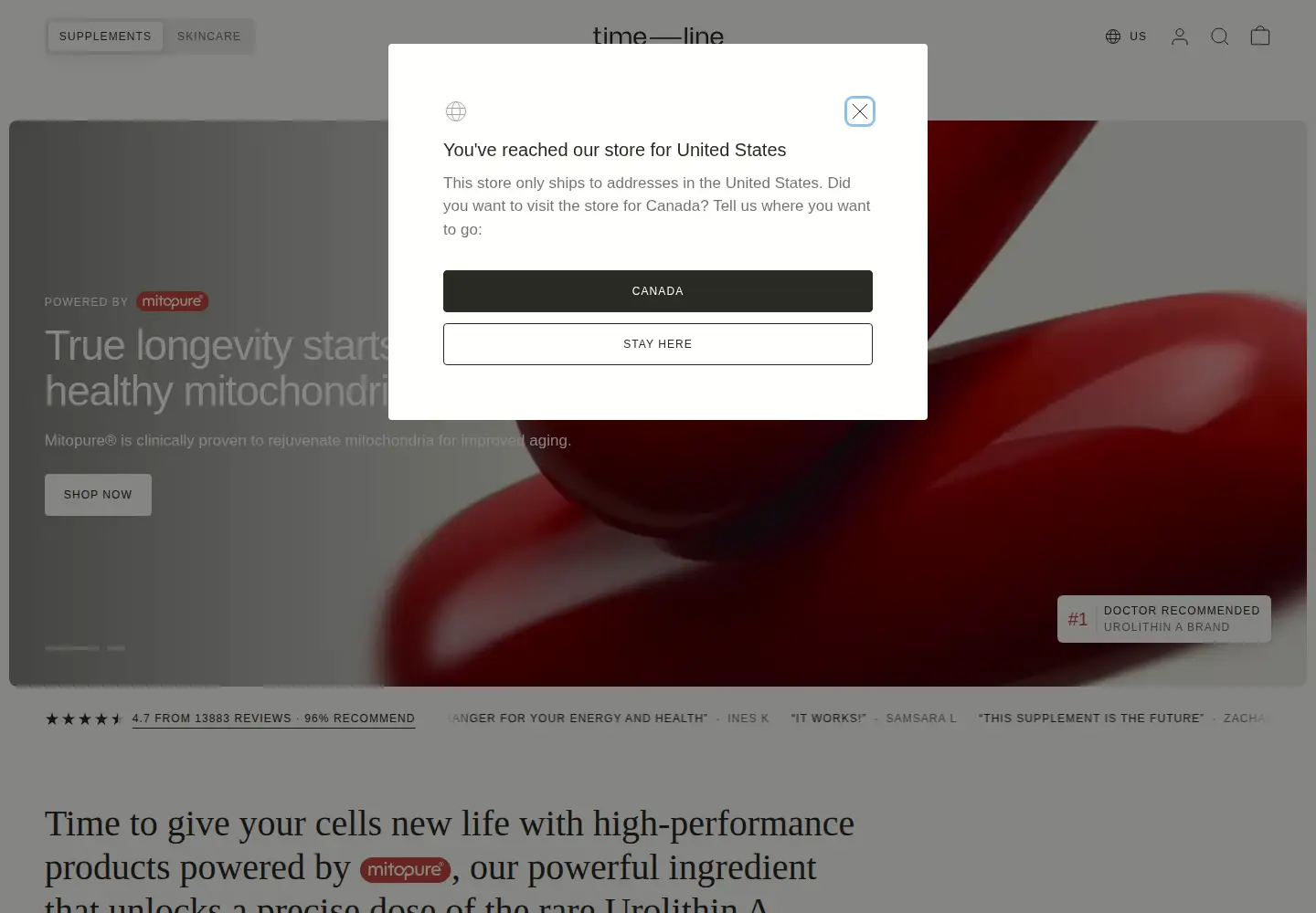 Screenshot of timeline.com