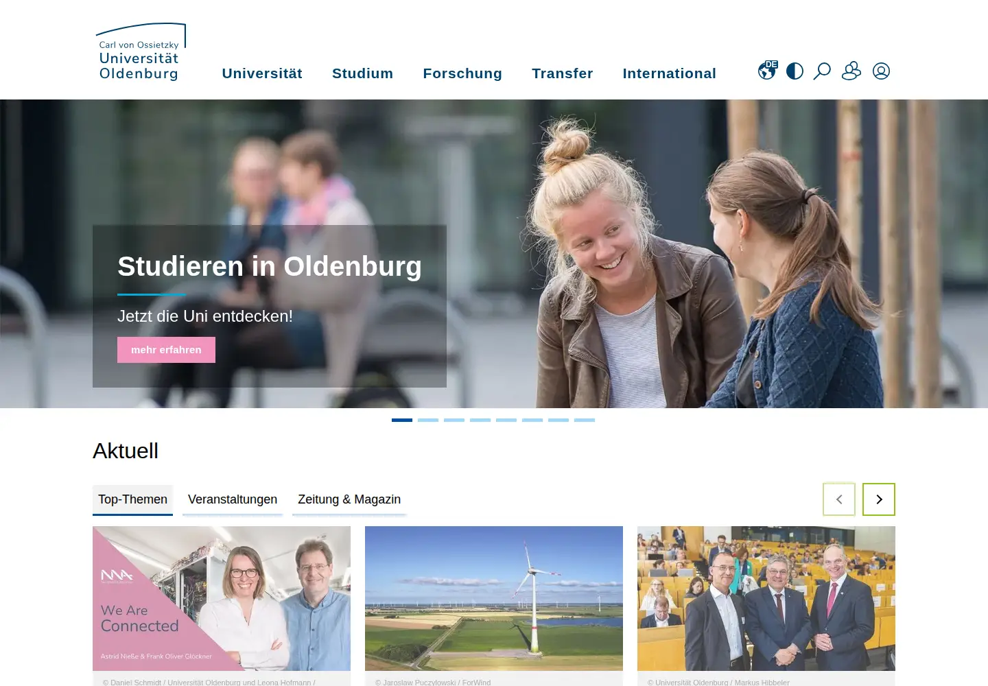 Screenshot of uni-oldenburg.de