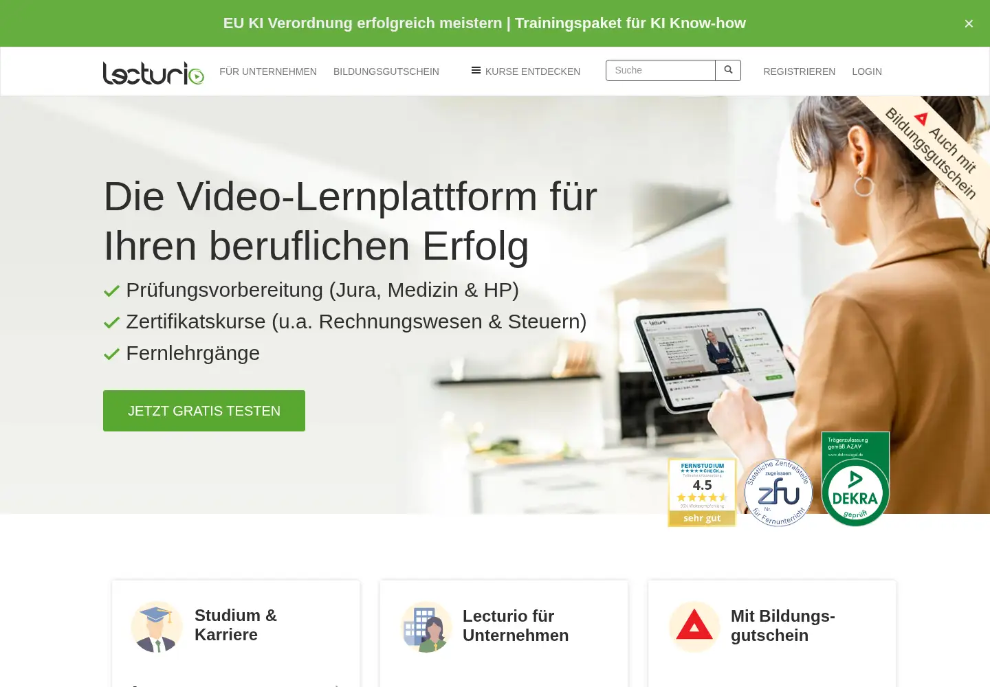 Screenshot of lecturio.de