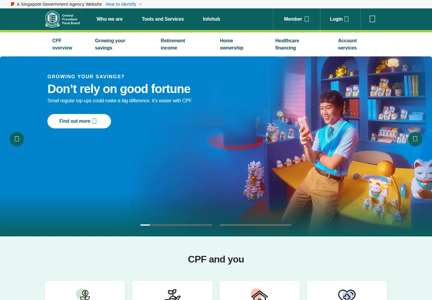 Screenshot of cpf.gov.sg