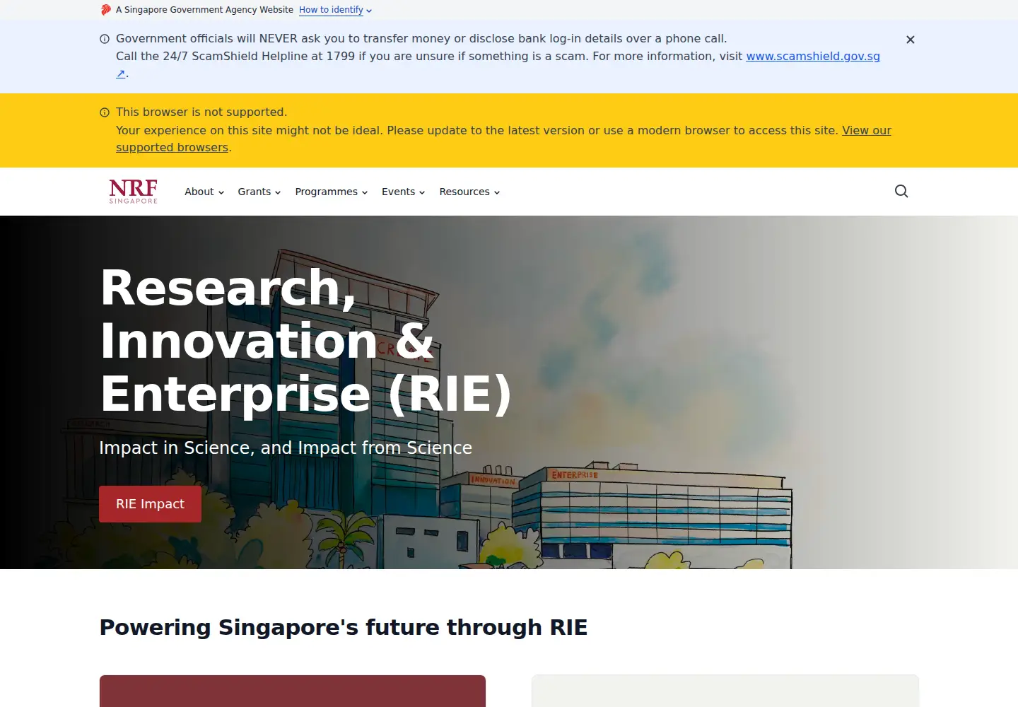 Screenshot of nrf.gov.sg