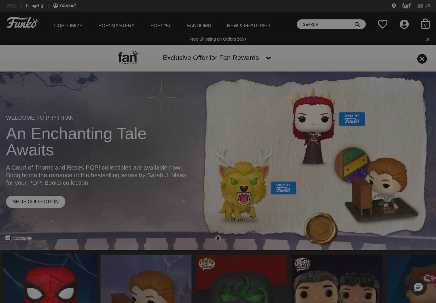 Screenshot of funko.com