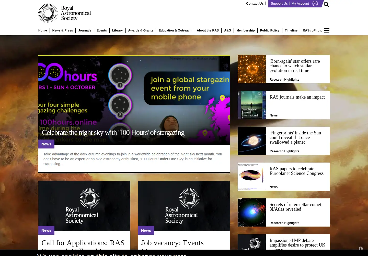 Screenshot of ras.ac.uk