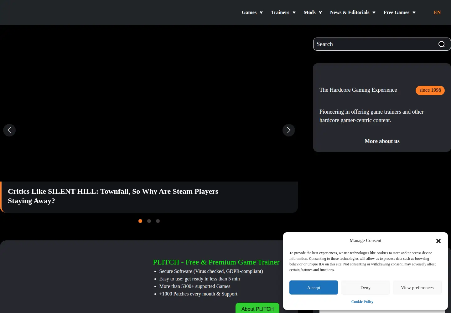 Screenshot of megagames.com
