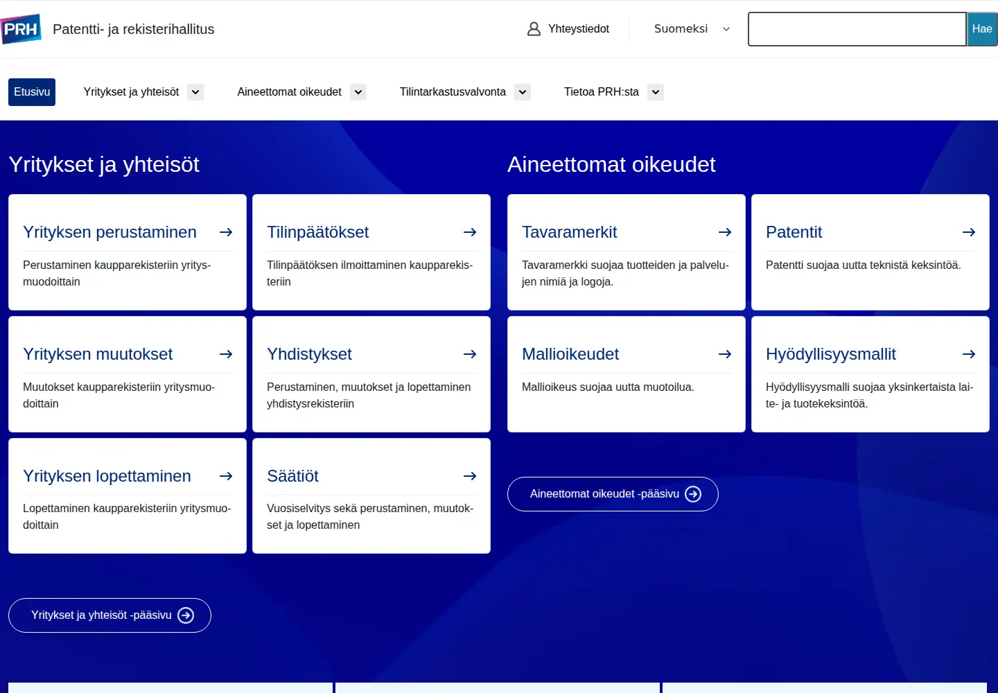 Screenshot of prh.fi
