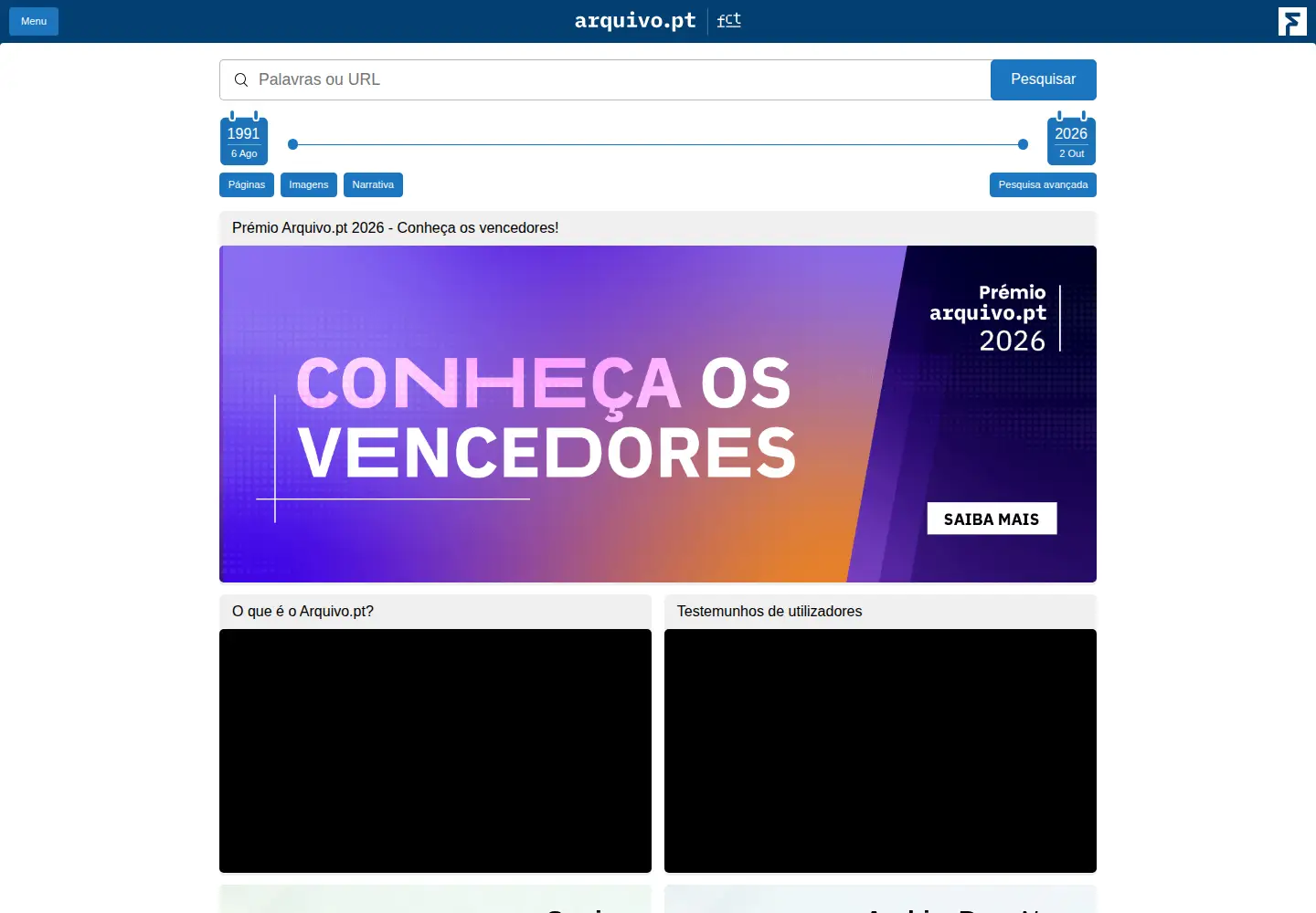Screenshot of arquivo.pt