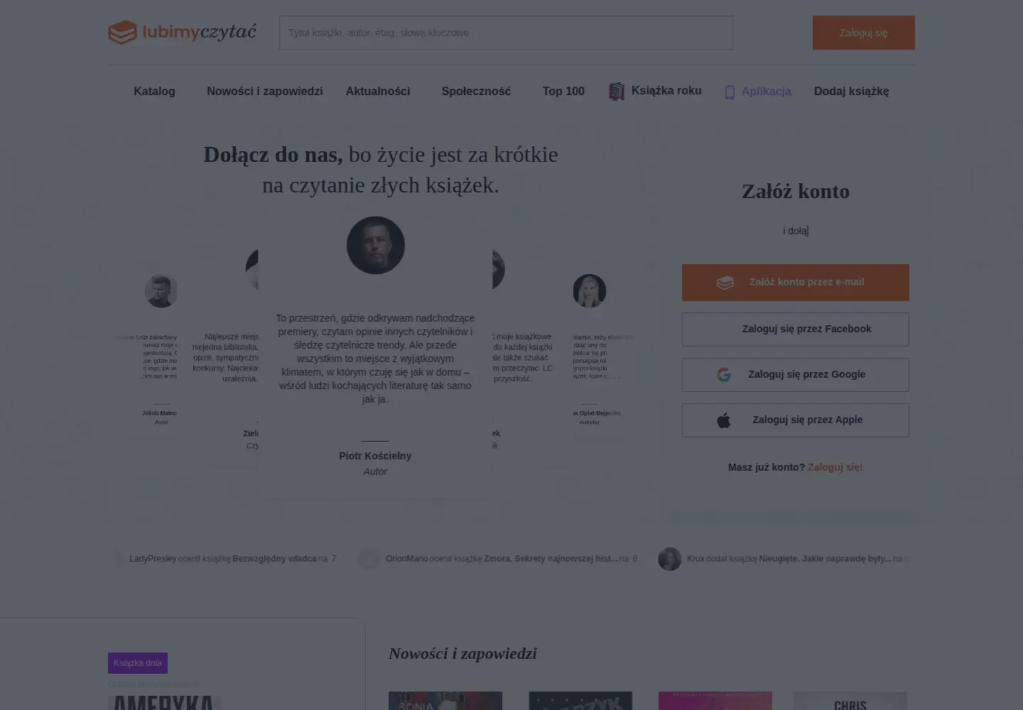 Screenshot of lubimyczytac.pl