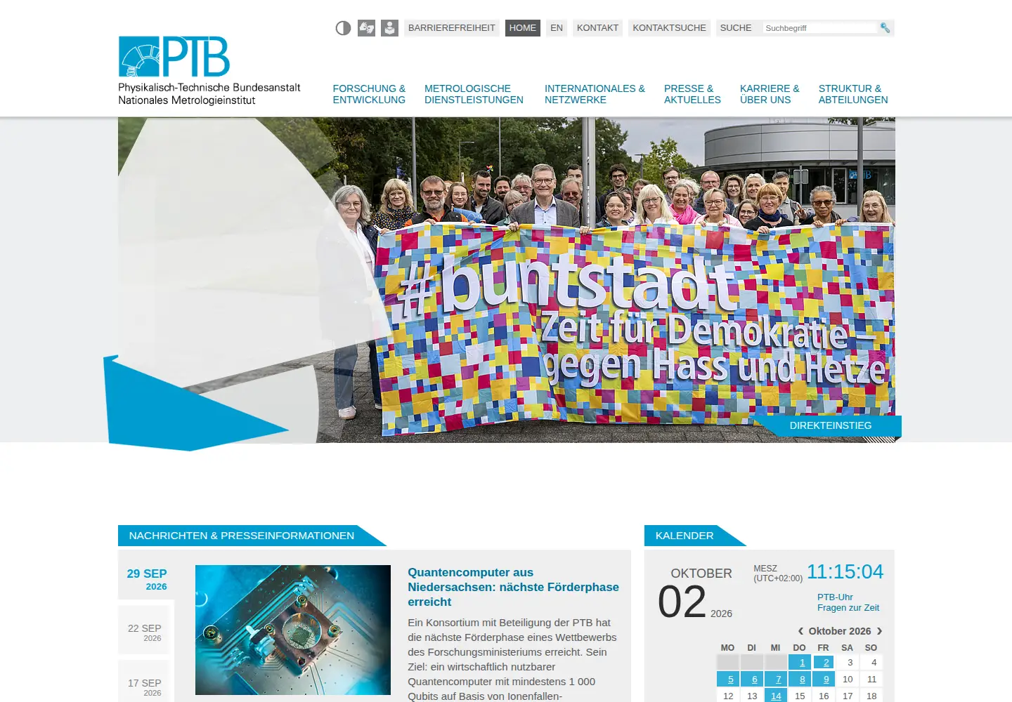 Screenshot of ptb.de