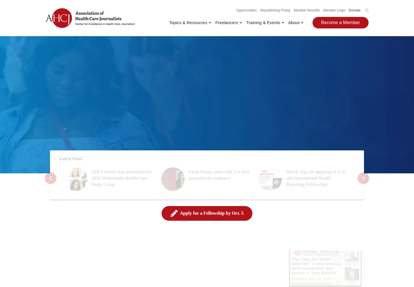 Screenshot of healthjournalism.org