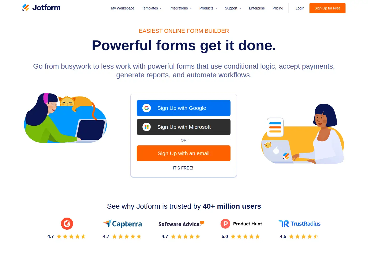Screenshot of jotform.us