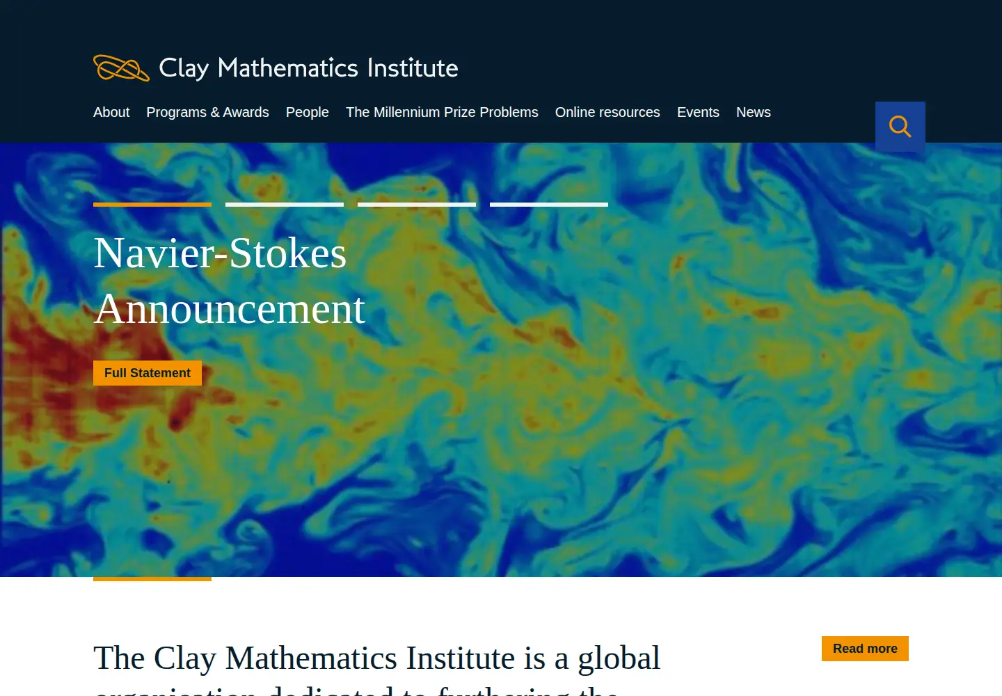 Screenshot of claymath.org