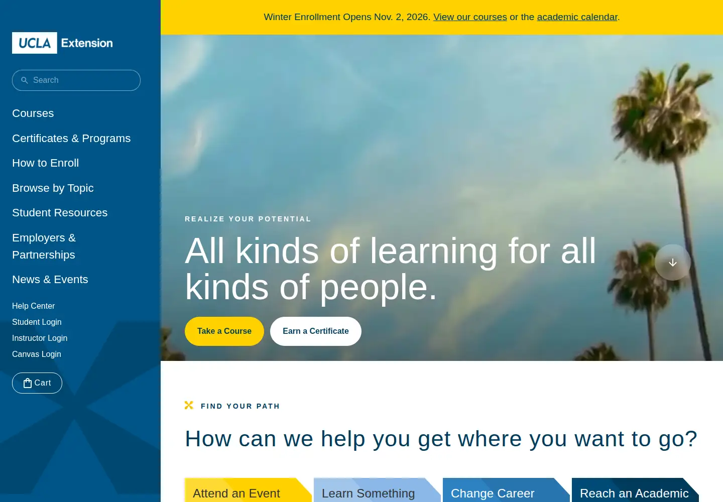 Screenshot of uclaextension.edu