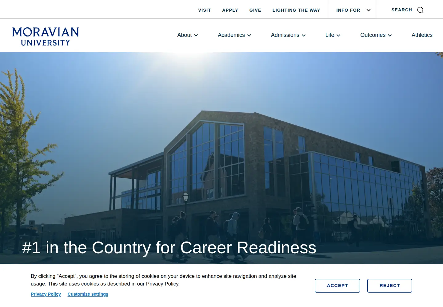 Screenshot of moravian.edu