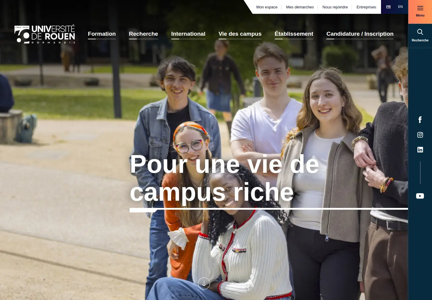 Screenshot of univ-rouen.fr