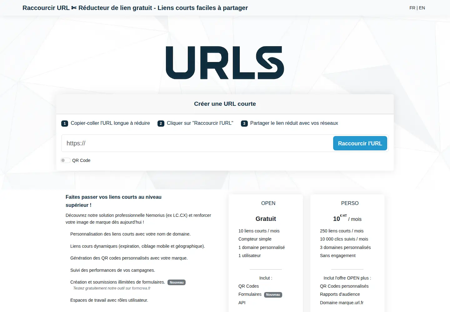 Screenshot of urls.fr