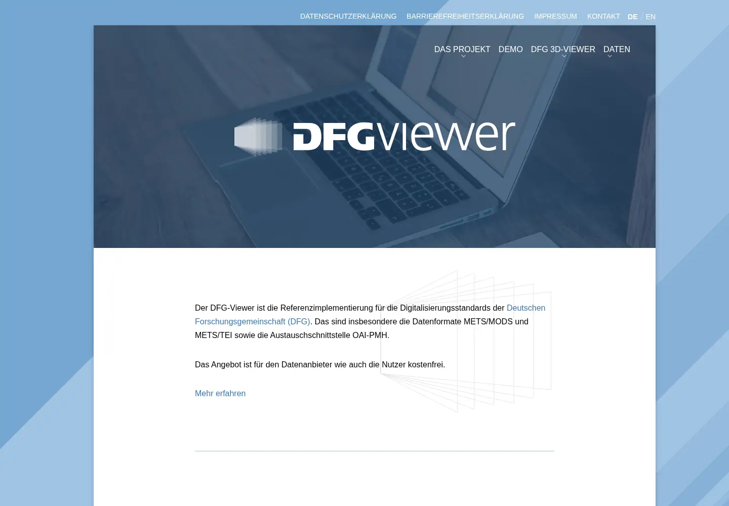 Screenshot of dfg-viewer.de
