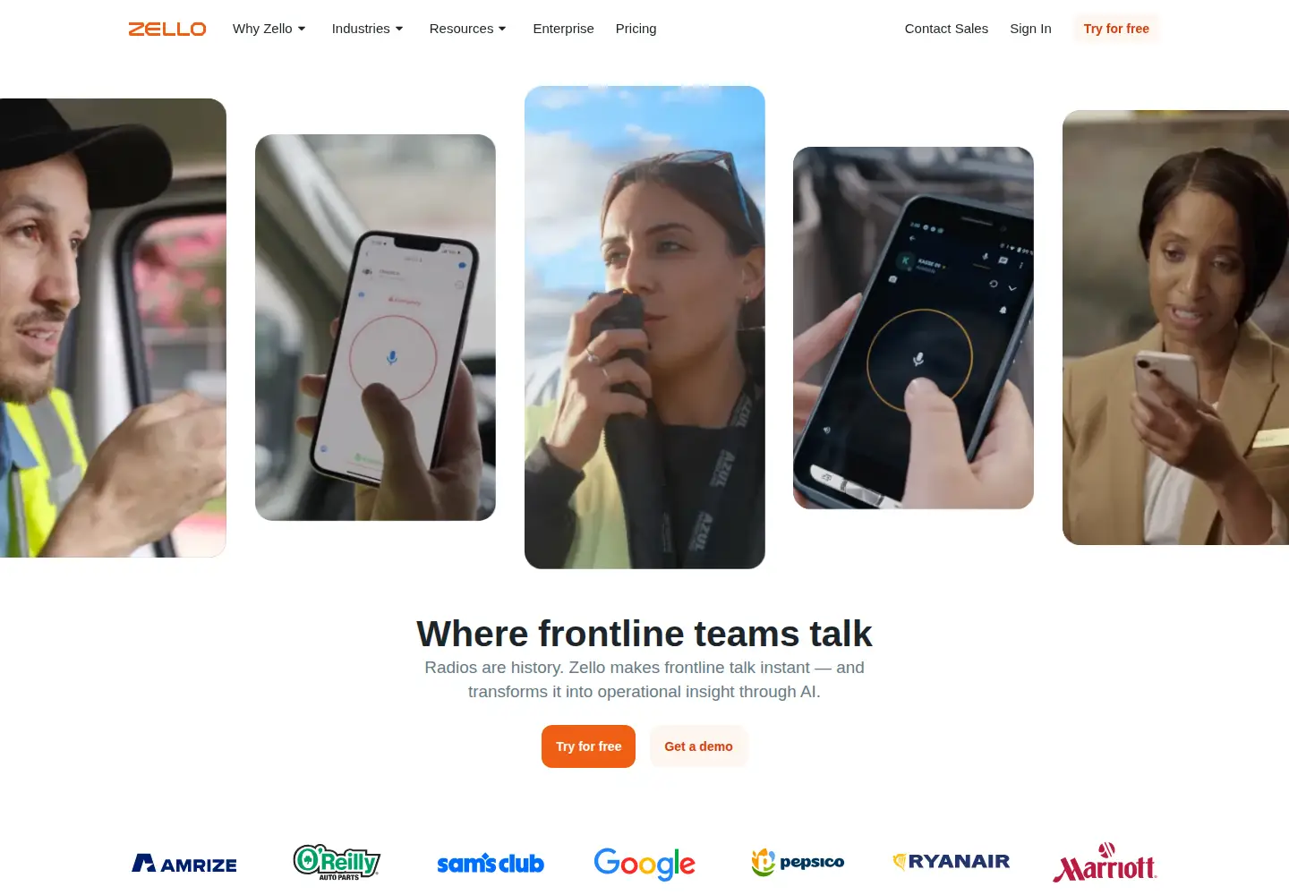 Screenshot of zello.com