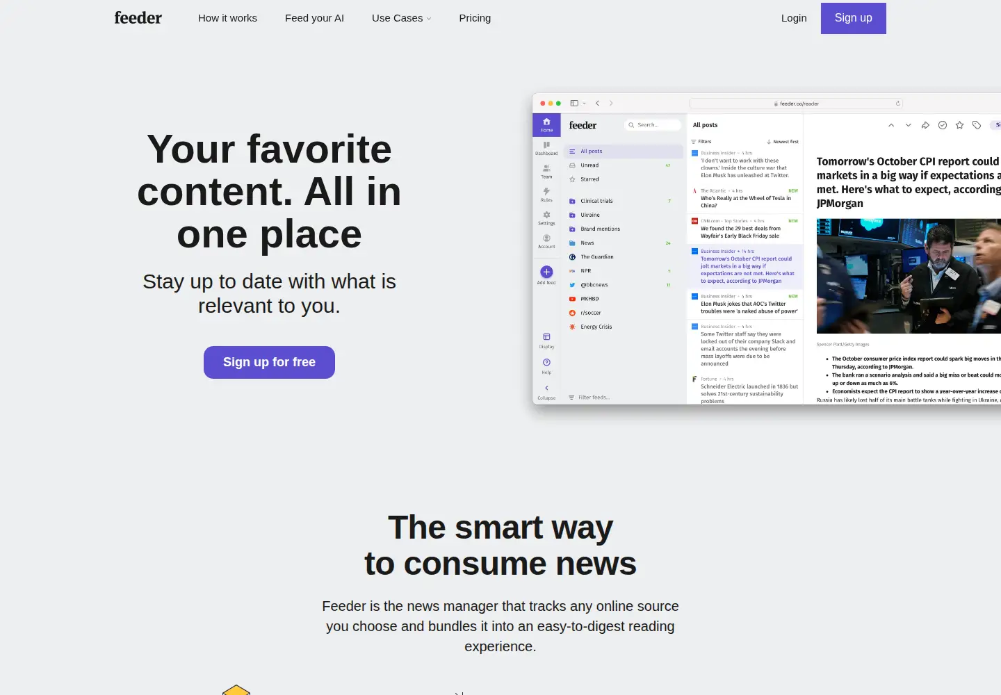 Screenshot of feeder.co