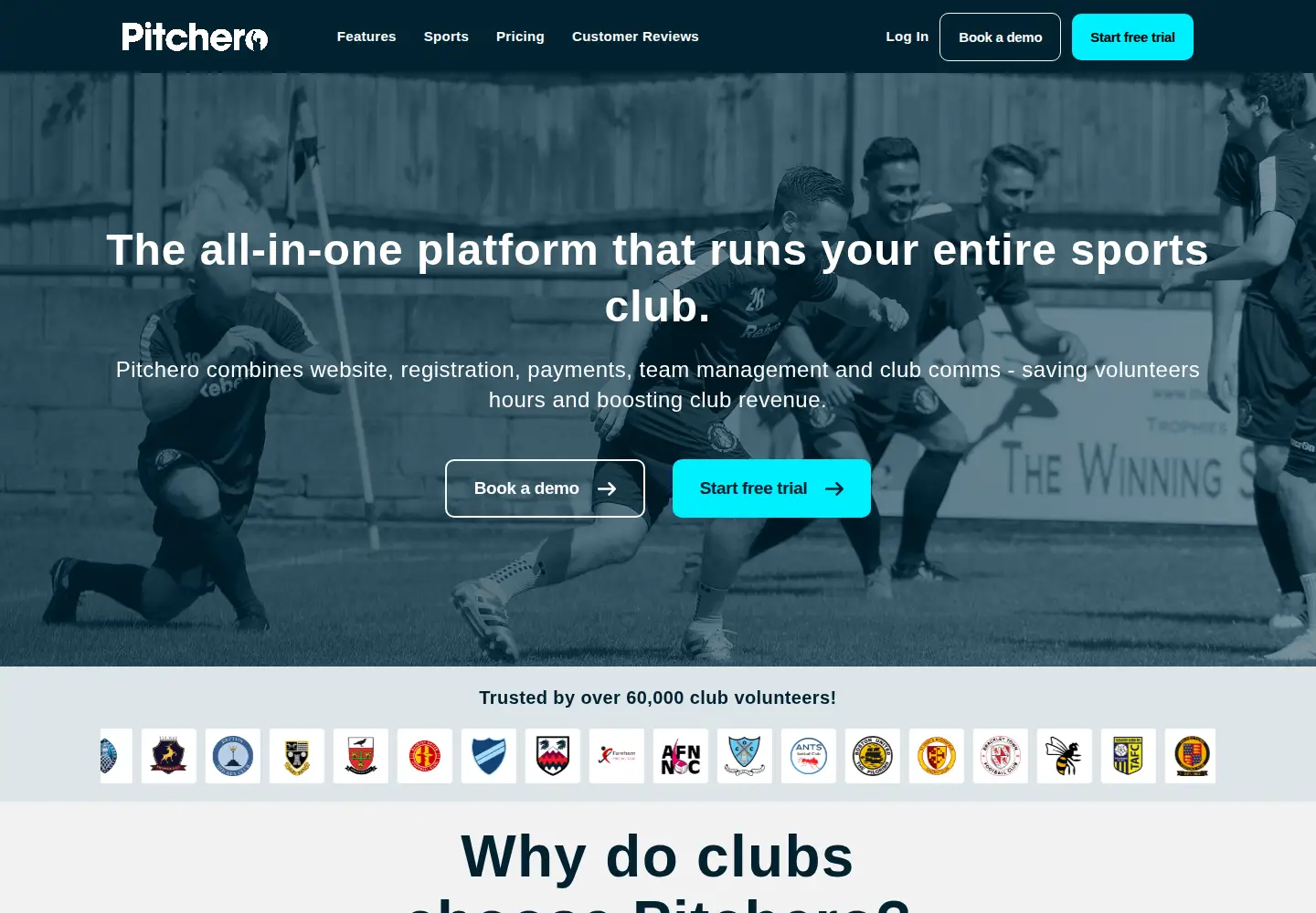 Screenshot of pitchero.com