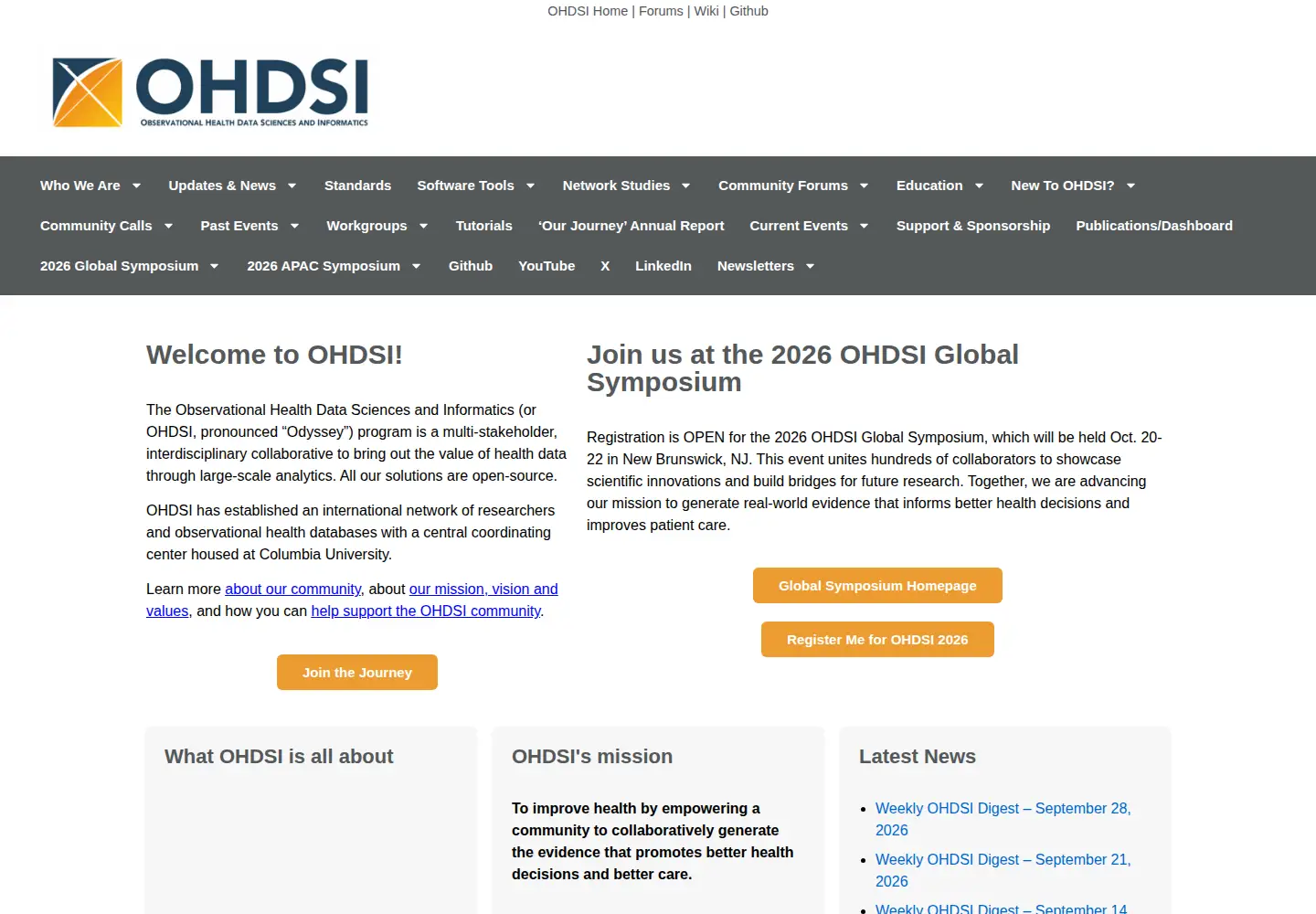 Screenshot of ohdsi.org