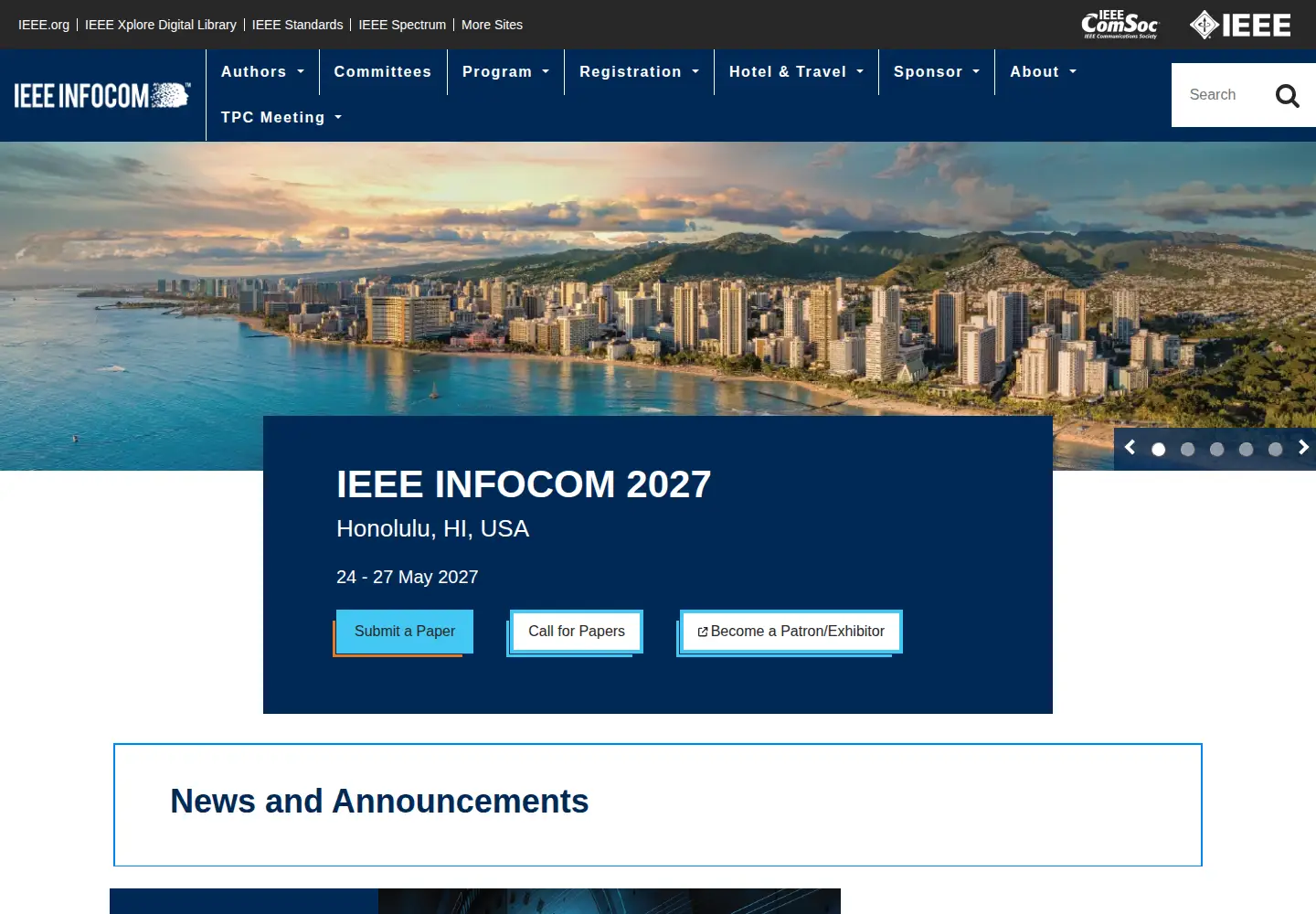 Screenshot of ieee-infocom.org