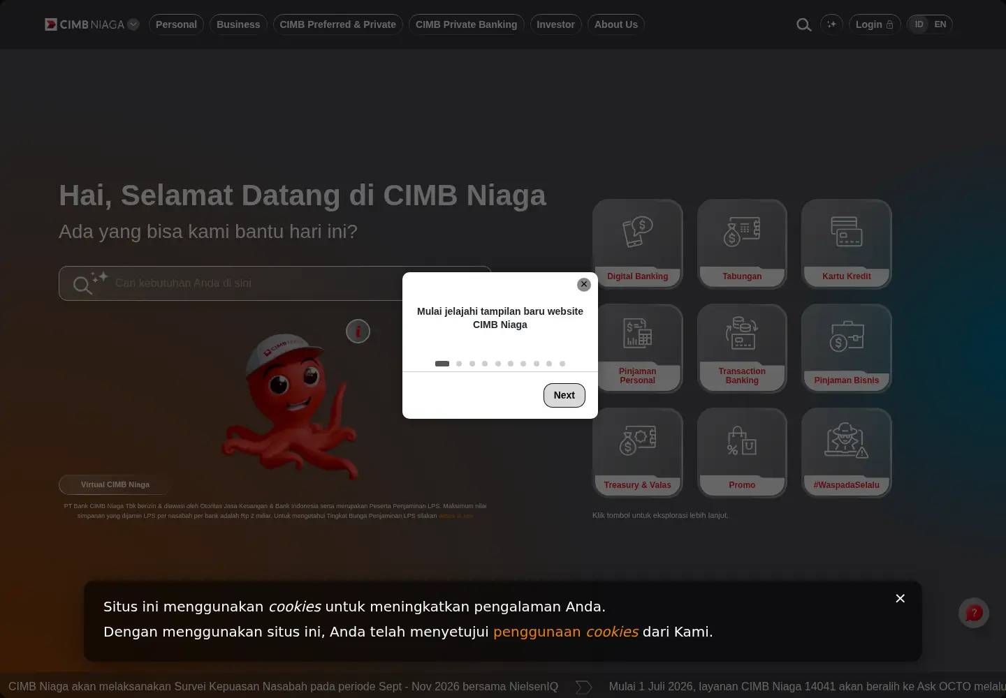 Screenshot of cimbniaga.co.id