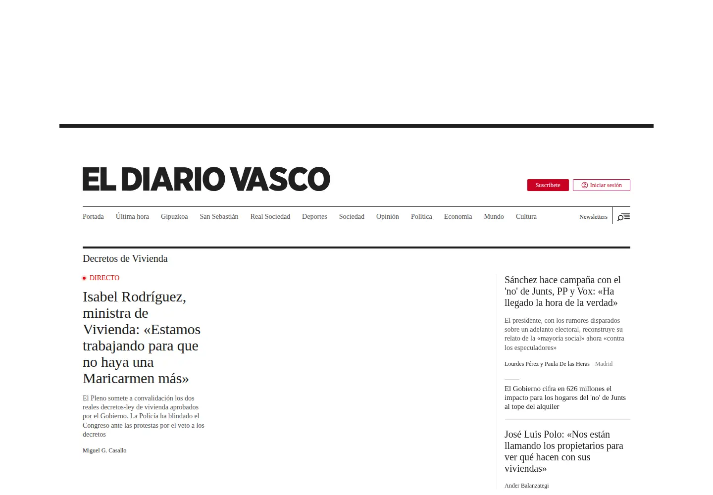 Screenshot of diariovasco.com