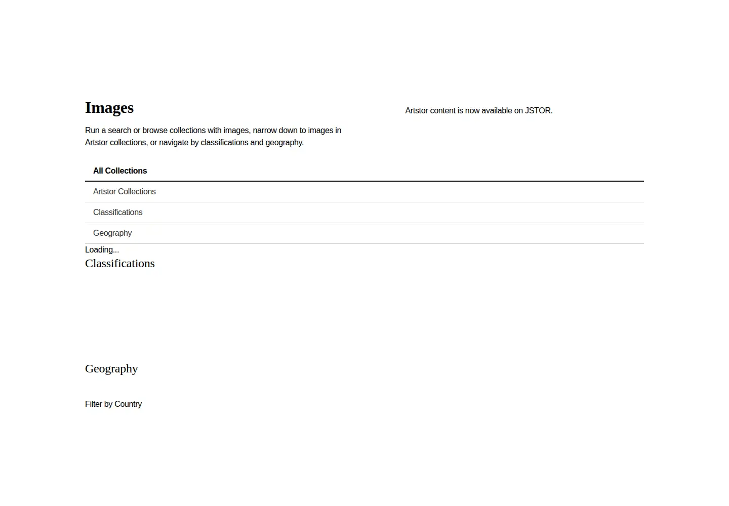 Screenshot of artstor.org