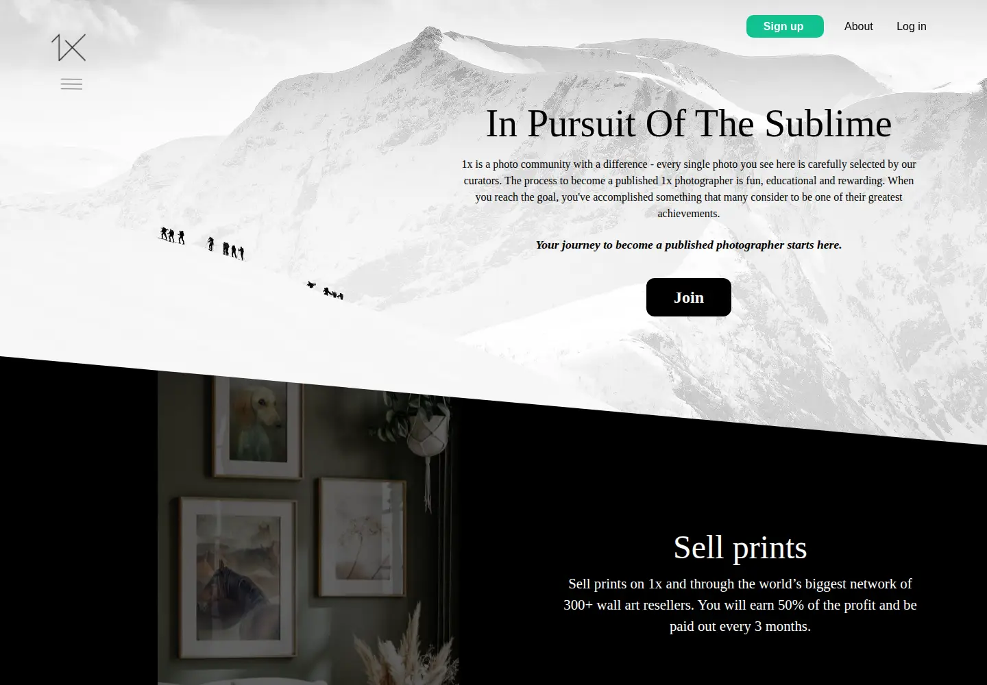 Screenshot of 1x.com