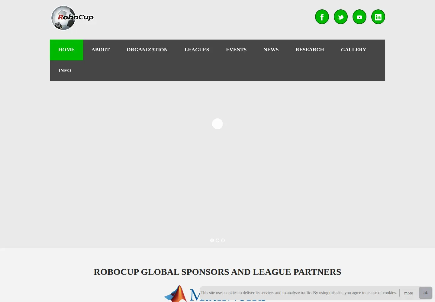 Screenshot of robocup.org
