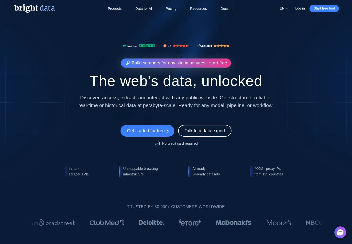 Screenshot of brightdata.com