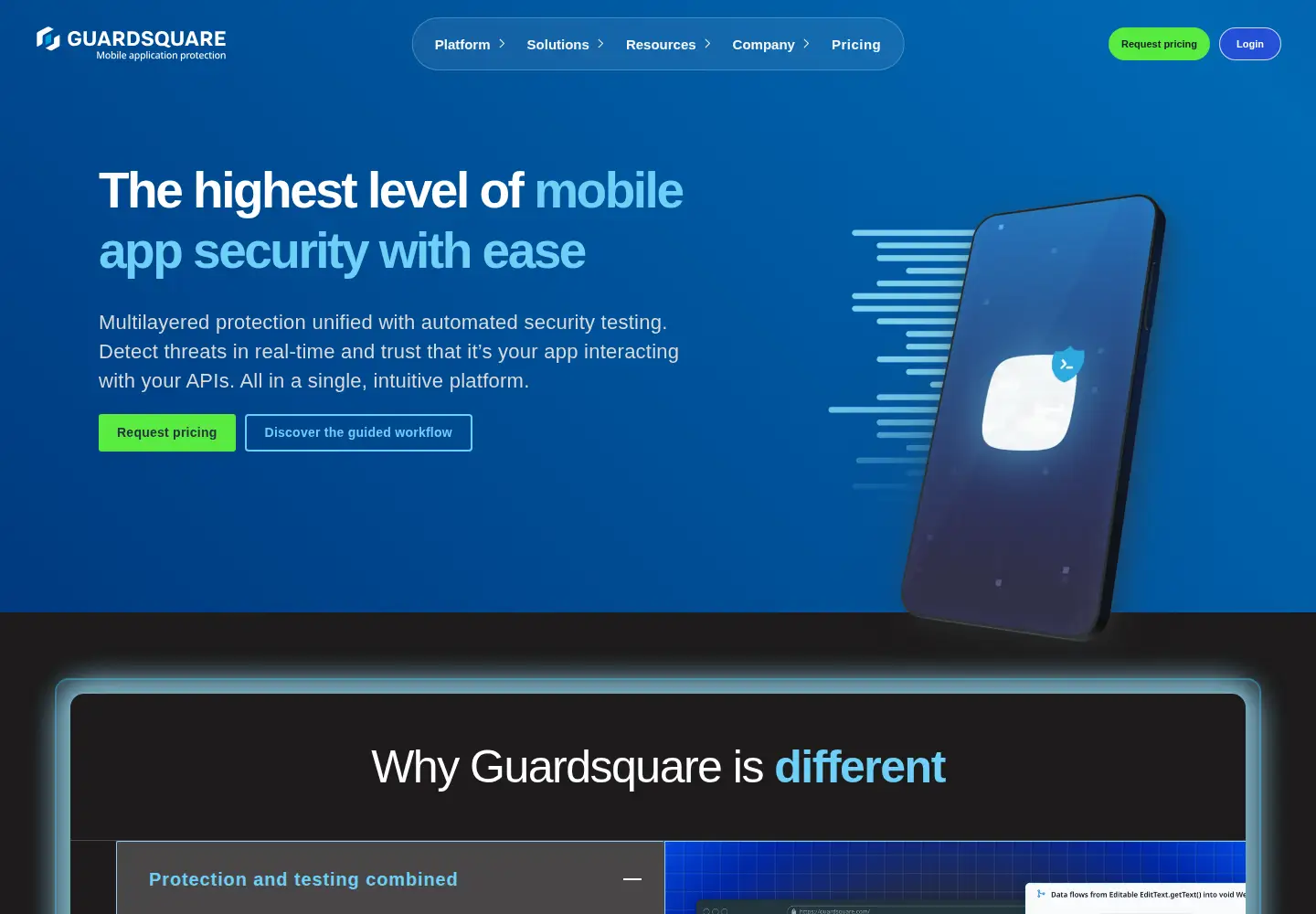 Screenshot of guardsquare.com