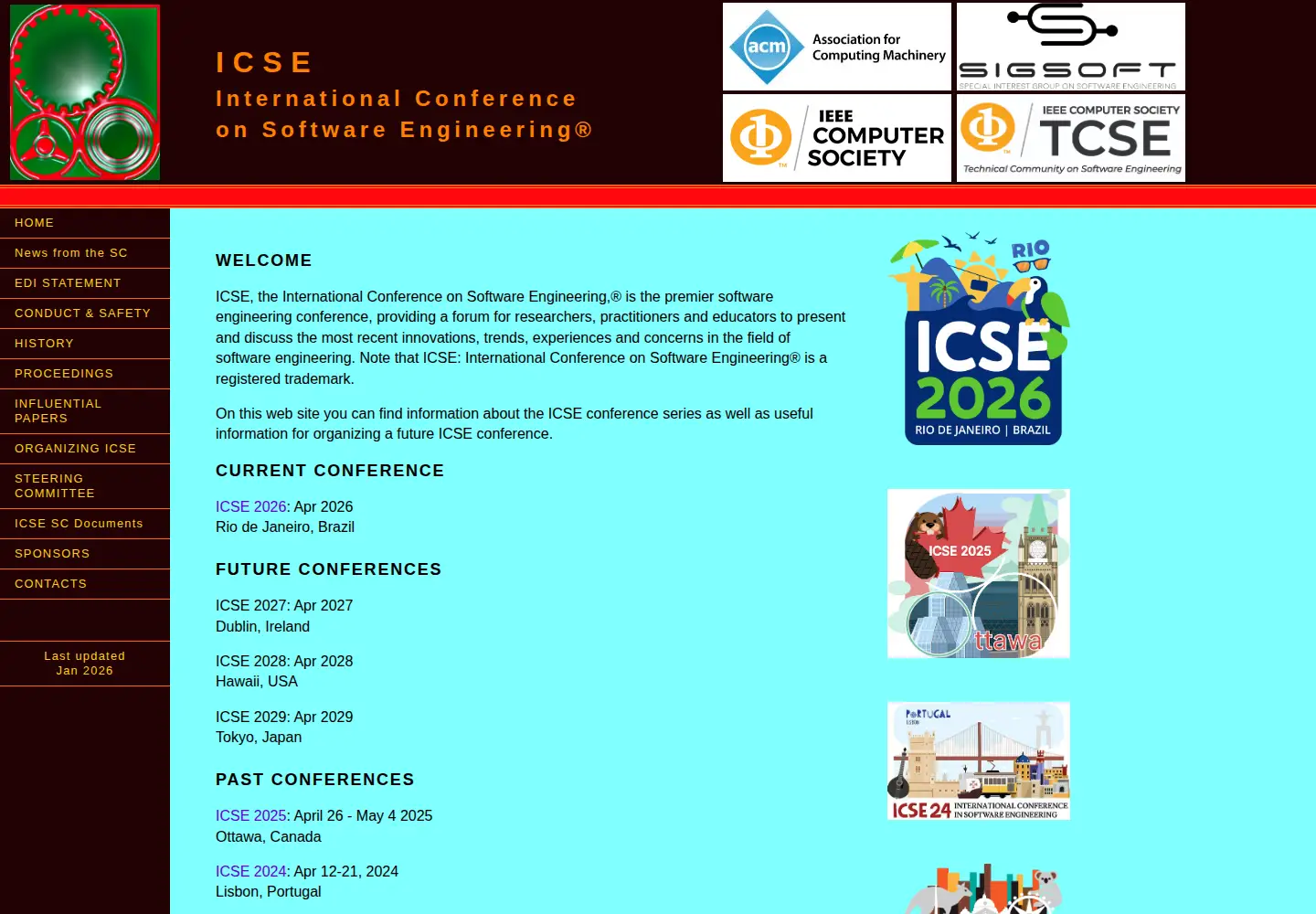 Screenshot of icse-conferences.org
