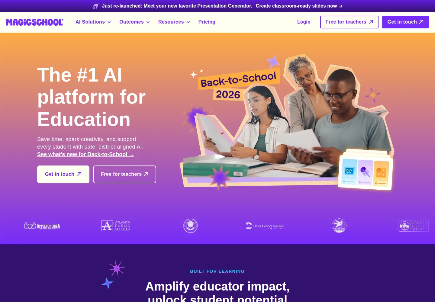 Screenshot of magicschool.ai