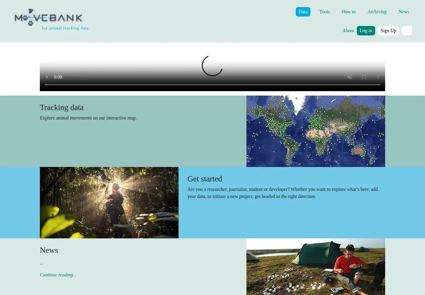 Screenshot of movebank.org