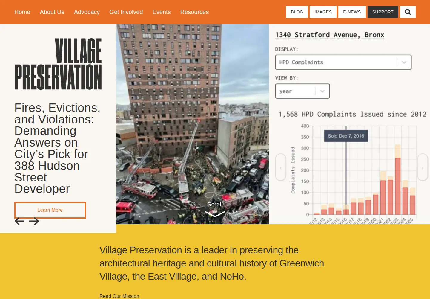 Screenshot of villagepreservation.org