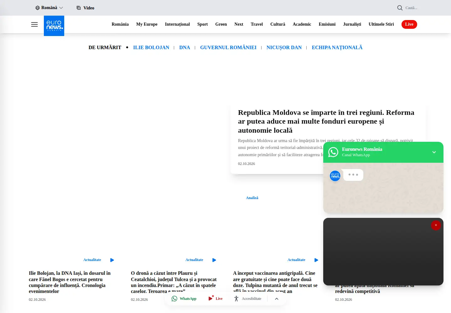 Screenshot of euronews.ro