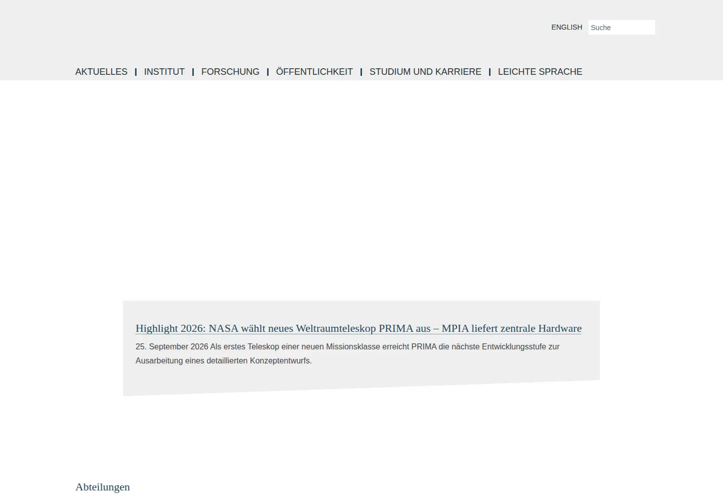 Screenshot of mpia.de