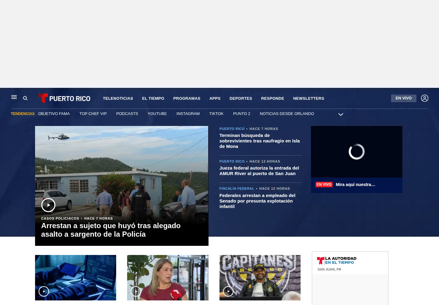 Screenshot of telemundopr.com
