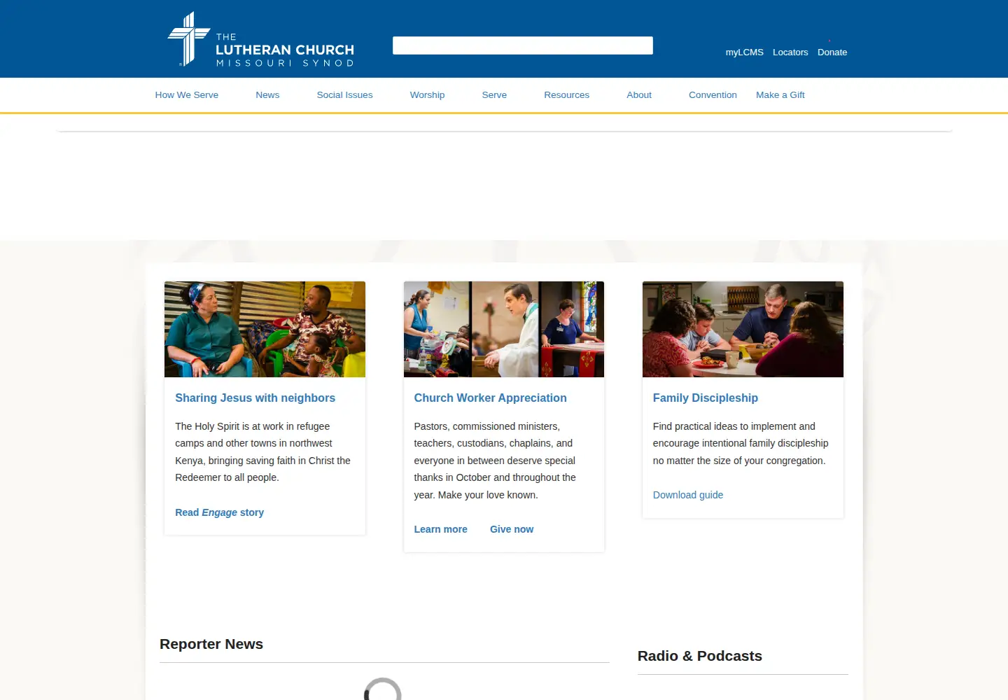 Screenshot of lcms.org