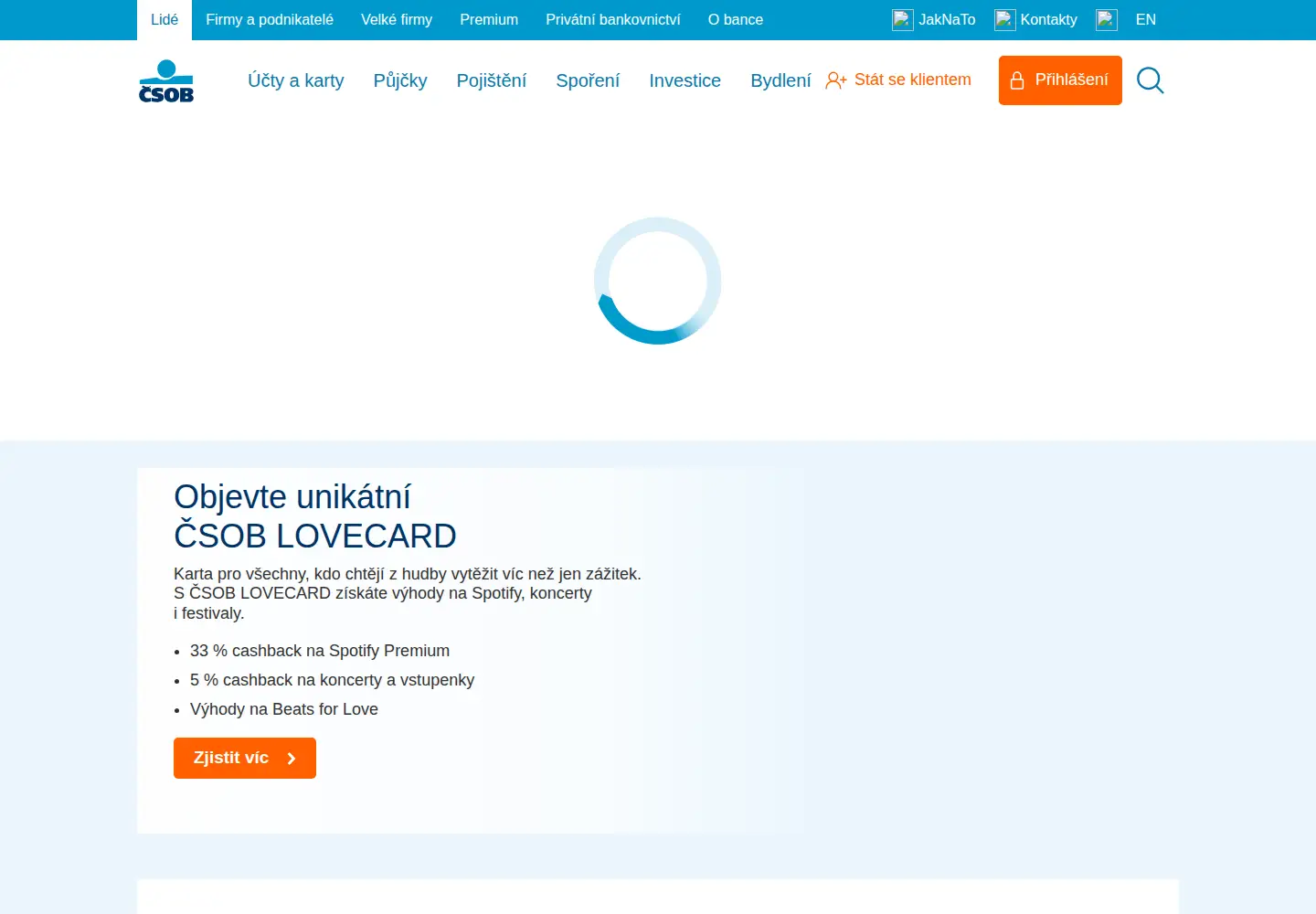 Screenshot of csob.cz