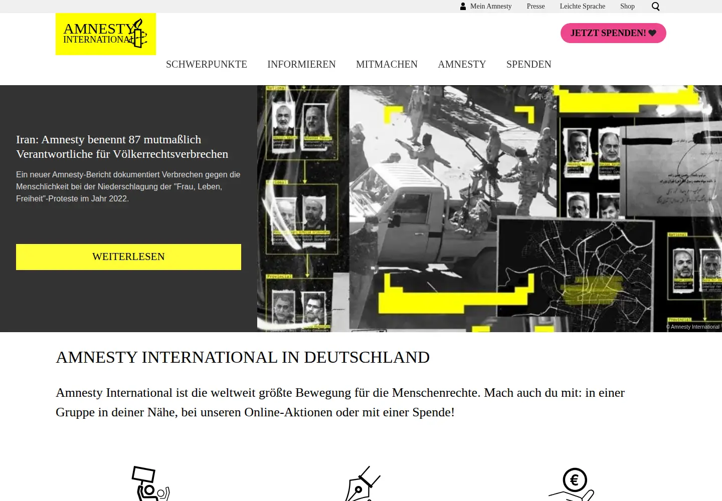 Screenshot of amnesty.de