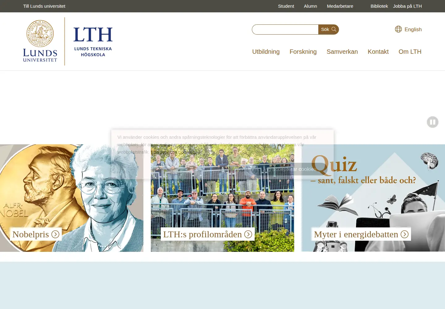 Screenshot of lth.se
