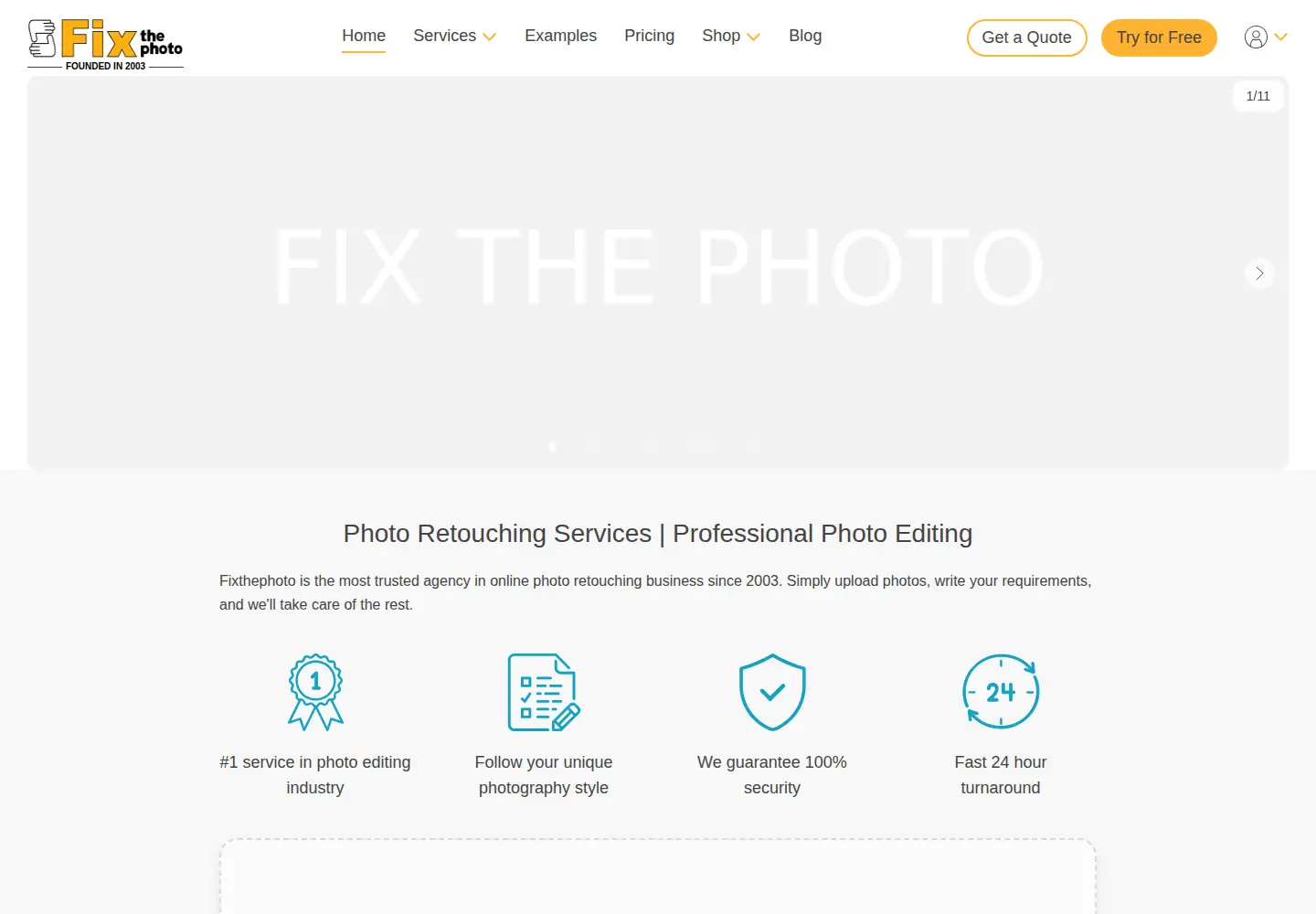 Screenshot of fixthephoto.com