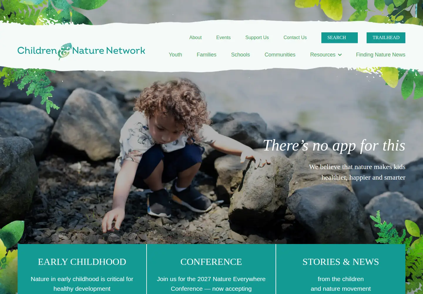 Screenshot of childrenandnature.org